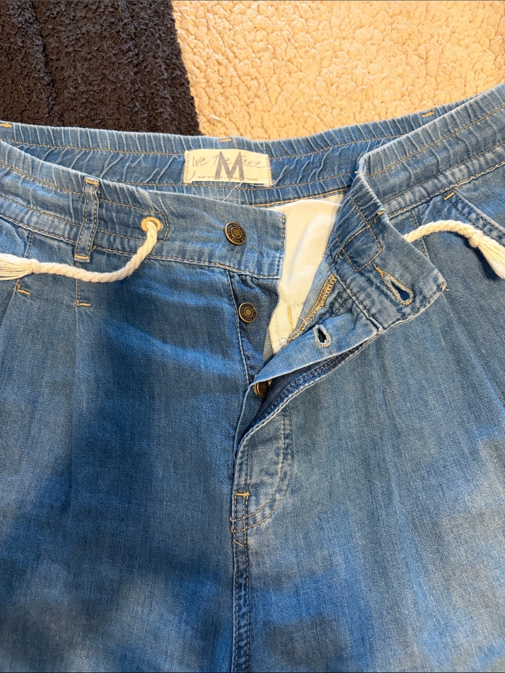 Women’s Light Blue Drawstring Denim Jeans lightweight - Picture 2 of 10